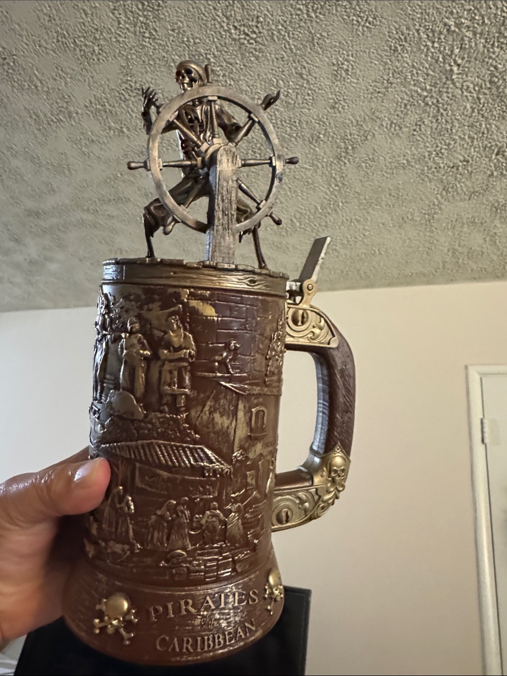 Disney Pirates of the Caribbean Brown and Gold Decorative Beer Stein